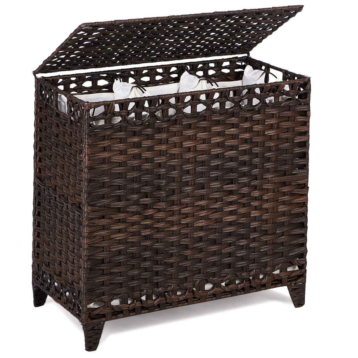 Laundry Hamper with 4 Removable Liner Bags, 176L Laundry Sorter with Lid