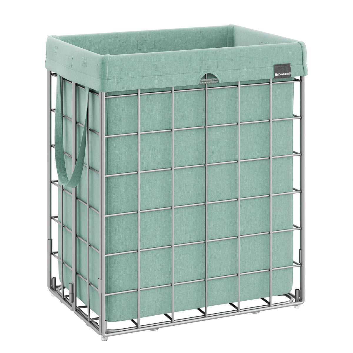 SONGMICS Laundry Hamper, 23.8 Gal. (90L) Laundry Basket, Collapsible Clothes Hamper, Black and White ULCB190W01