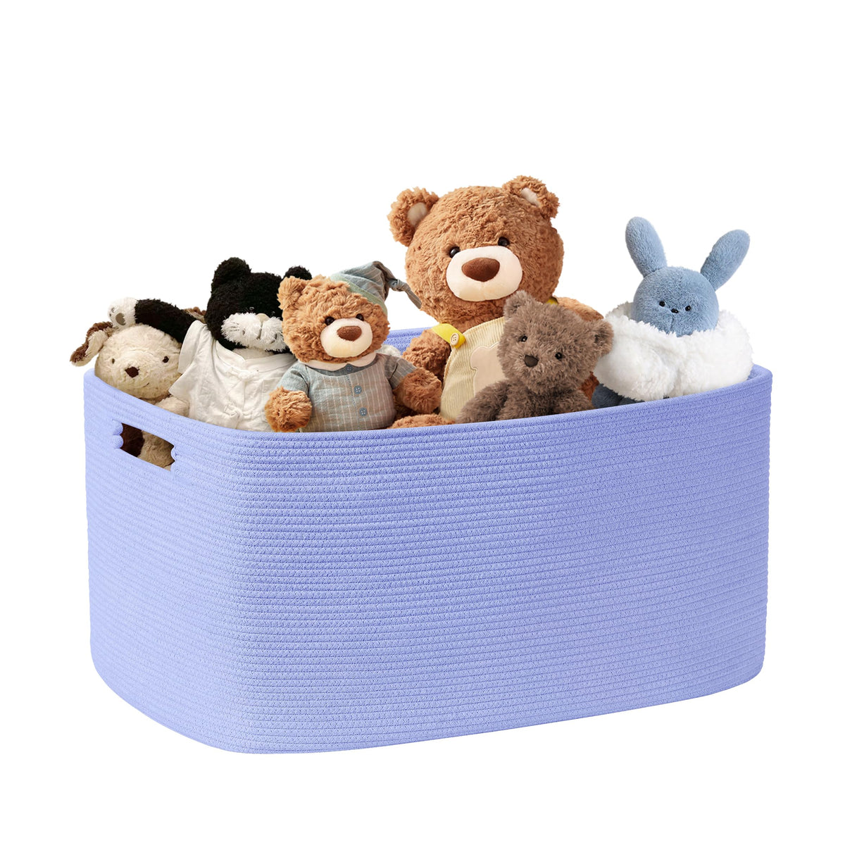 72L Large Woven Laundry Basket Hamper with Leather Handles,Brown