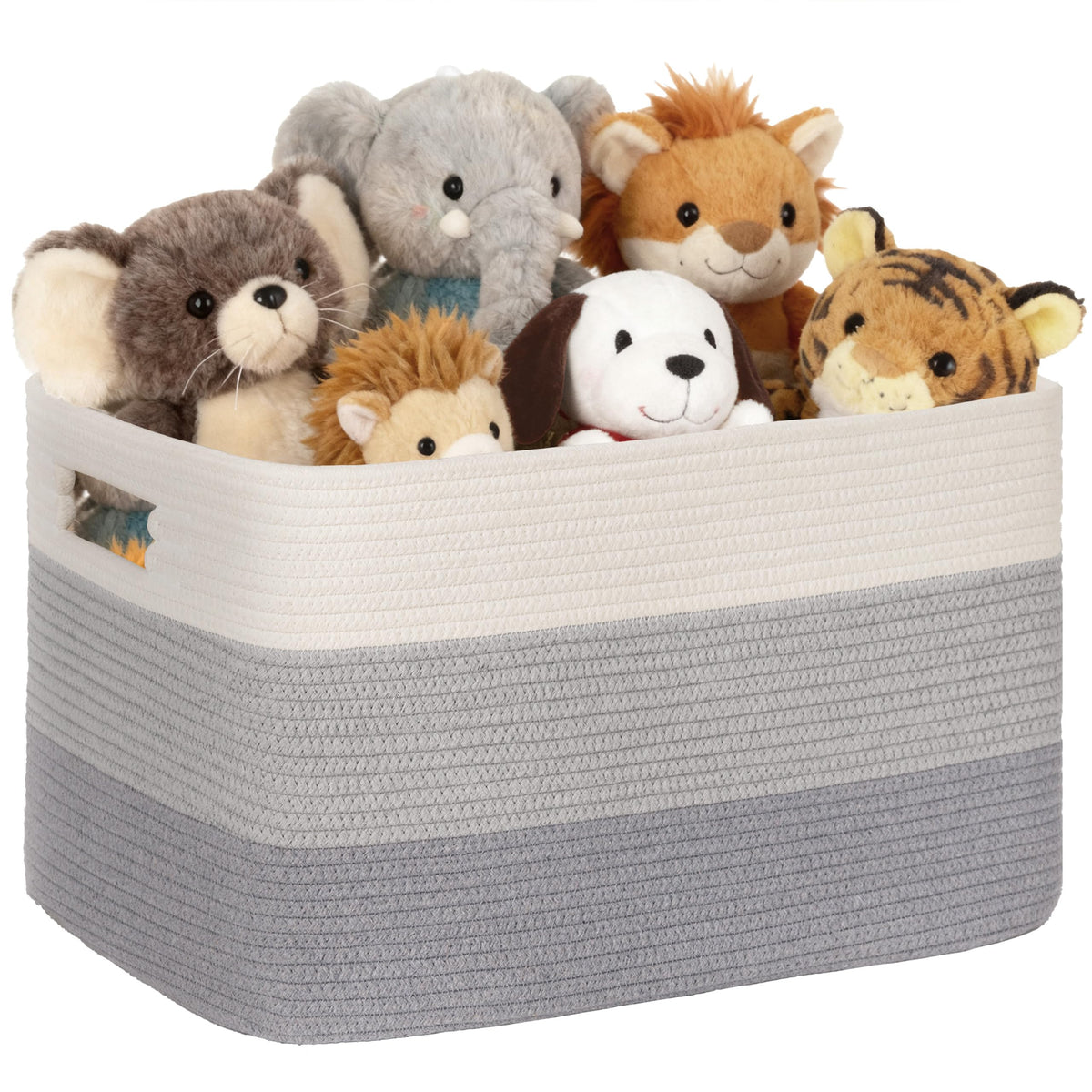 72L Large Woven Laundry Basket Hamper with Leather Handles,Brown