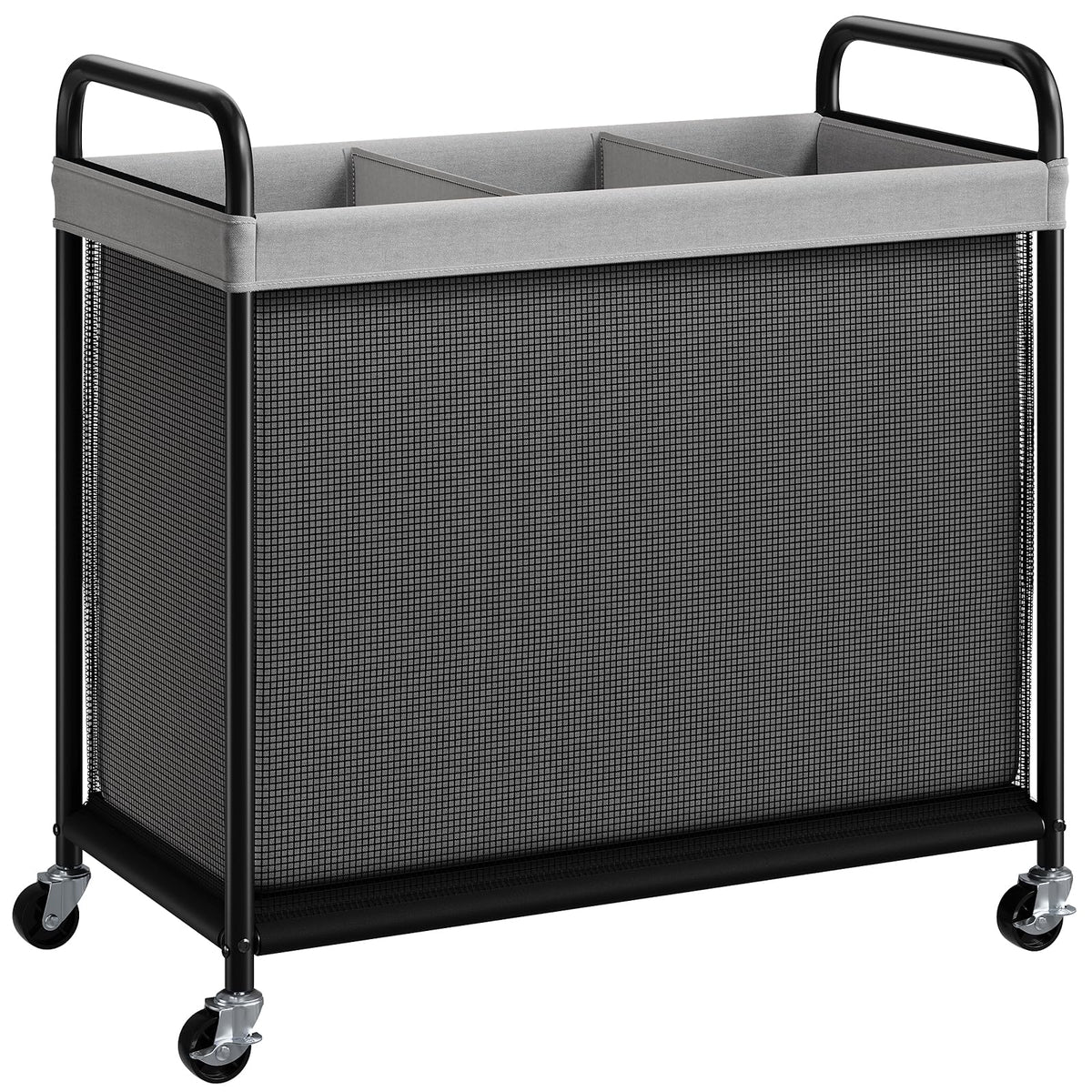 ELYKEN Laundry Hamper 3 Section, 120L Rolling Laundry Sorter with Wheels