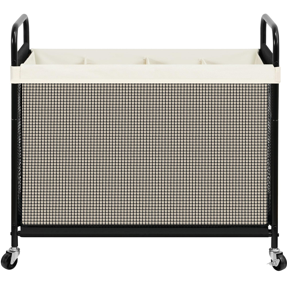 STO STO Laundry Hamper 2 Section, 100L Rolling Laundry Sorter Cart with Removable and Washable Liner Bag, Clothes Hamper with Wheels and Metal Handle for Laundry Room and Bedroom